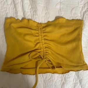 Yellow crop top, size L